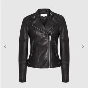 Black leather jacket Reiss